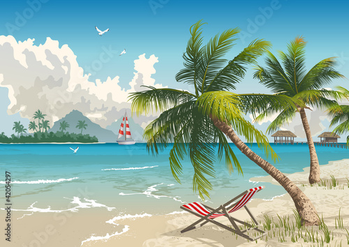 Vector: Tropical beach Tropical beach