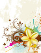 Tropical flower on a grunge background