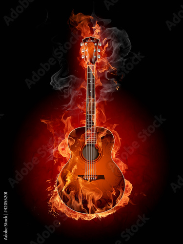 Illustration: Burning guitar Burning guitar