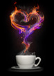 Illustration: Coffee cup with a fire heart Coffee cup with a fire heart