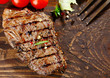canvas print picture - Juicy grilled beef steak
