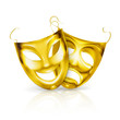 Gold theater masks
