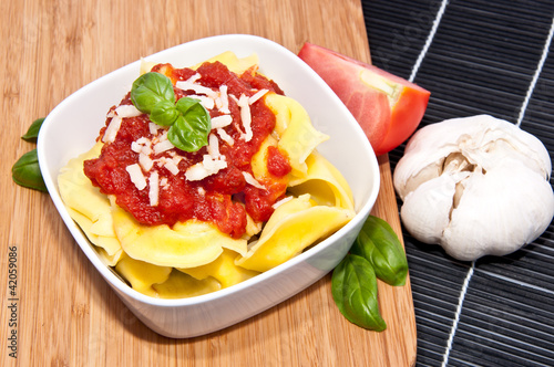 Photo: Tortellini in a bowl with ingredients Tortellini in a bowl with ingredients