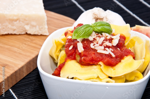 Photo: Tortellini in a bowl with ingredients Tortellini in a bowl with ingredients