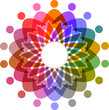 circle of colorful people pictogram,  vector icon for design