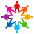star of colorful people pictogram, vector illustration