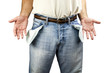 Man with empty pockets