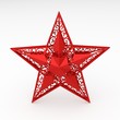digital render of a red decorative star