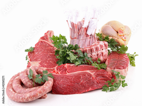 Photo: assorted of fresh raw meats assorted of fresh raw meats