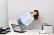 Office worker goes crazy with work