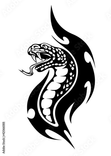 Vector: Viper tribal tattoo Viper tribal tattoo