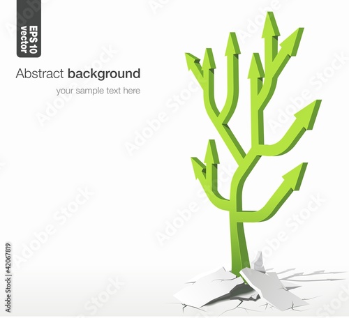 Vettoriale: success concept: growth tree of arrows in network success concept: growth tree of arrows in network