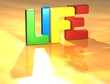 Word Life on yellow background