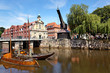 Stintmarkt mit alter Kran in Lüneburg, Deutschland