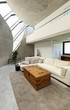 beautiful modern house in cement, interior, living room