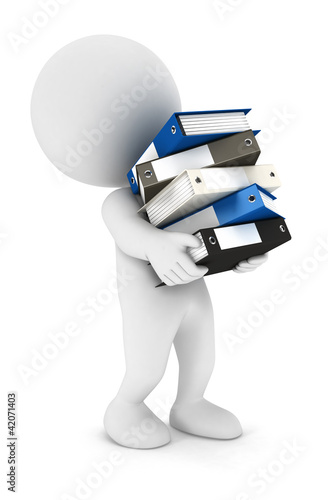 Illustration: 3d white people overworked 3d white people overworked