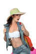 Sexy woman going to the beach