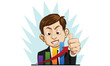 Vector: business man happy success illustration vector business man happy success illustration vector