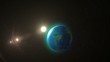 Planet Erde umkreist die Sonne