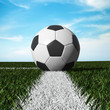 Close up of soccer ball on the field