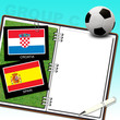 Soccer ball with flag croatia and spain