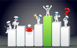 3d Business Man on Bar Graph
