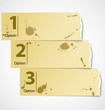 Vintage torn paper progress option labels
