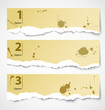 Vintage torn paper progress option labels