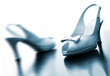 detalle de zapatos de novia en tono azul
