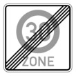 Ende einer Tempo-30-Zone