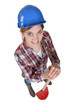 Woman holding spade