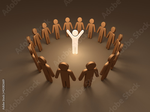Illustration: 3d People have surrounded 3d People have surrounded