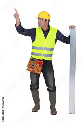 Foto: Worker in a reflective vest Worker in a reflective vest