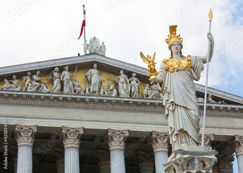 Photo: Pallas Athena Statue in Vienna at the Austrian Parliament Pallas Athena Statue in Vienna at the Austrian Parliament