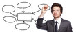 Businessman drawing a graph