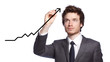 Photo: Businessman drawing a graph Businessman drawing a graph