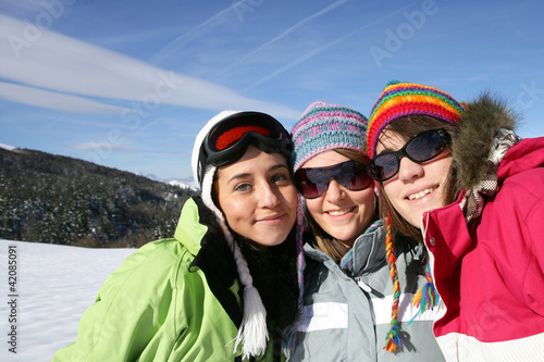 Photo: Three friends in the snow Three friends in the snow