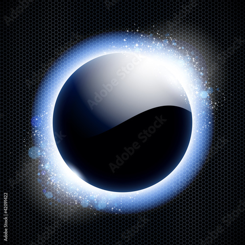 Vektor: Techno background with blue light frame. Techno background with blue light frame.