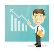Successful business man. Cartoon character.