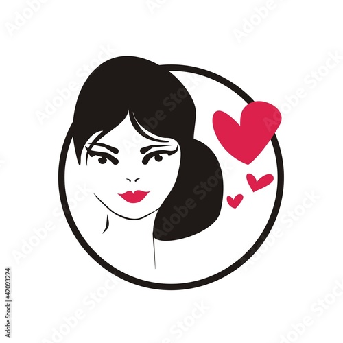 Vektor: Beautiful woman thinking about love vector glamour illustration Beautiful woman thinking about love vector glamour illustration