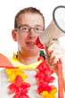 Deutschlandfan mit Megaphon