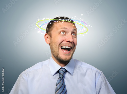 Photo: Stunned with happiness business manager Stunned with happiness business manager