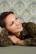 Beautiful Caucasian female sitting