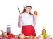 attractive woman cooking