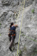 Female rock climber