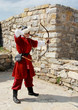 Medieval archer on castle wall