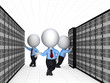 3d small people and server.