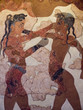 4000 years old Boxing Boys Fresco in Santorini Greece