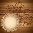 Vector: Label on the wooden background Label on the wooden background