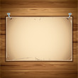 Vector: old paper sheet on the wooden background old paper sheet on the wooden background